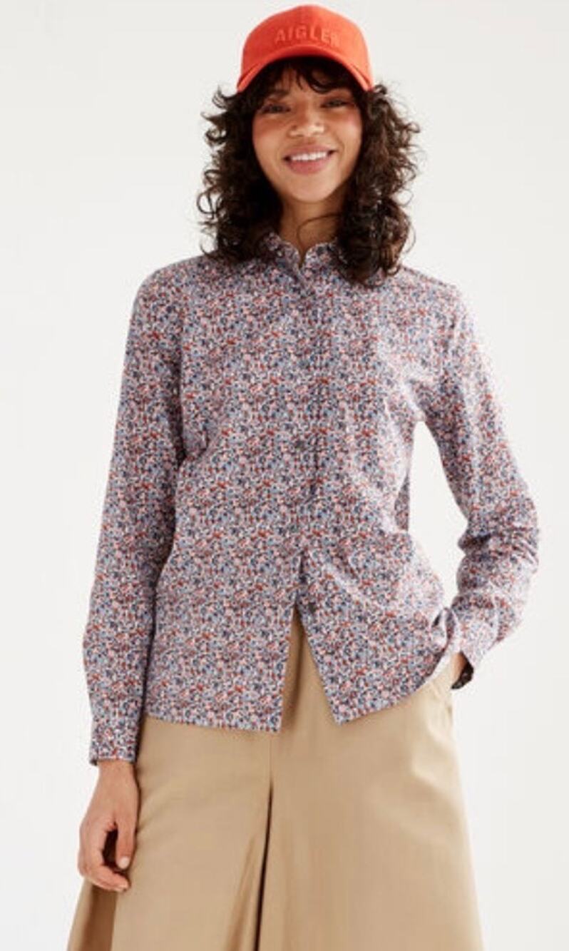AIGLE 1853 THE CLASSIC LIBERTY LONDON Button Down SHIRT -MARRON,size 38/ 6/Small